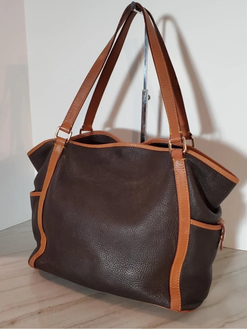 DOONEY & BOURKE Florentine Kristen Black Leather Shoulder Tote‎ Bag VTG